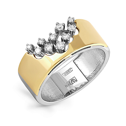 Кольцо из желтого золота с бриллиантами