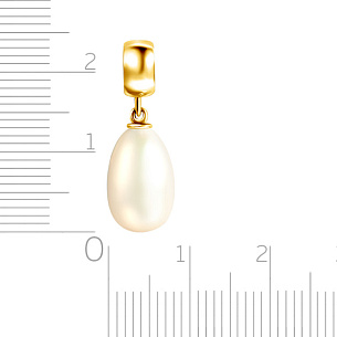 Подвеска из желтого золота с жемчугом