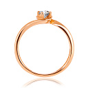 Кольцо помолвочное из красного золота с бриллиантом