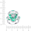 Кольцо из серебра с фианитом, эмалью