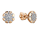 Пусеты из красного золота с бриллиантами