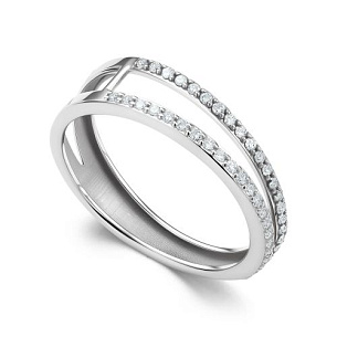 Кольцо из белого золота с бриллиантом