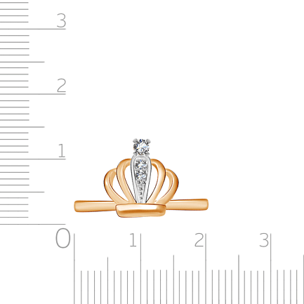 Кольцо из красного золота с фианитом