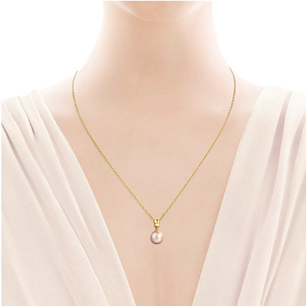 Подвеска из желтого золота с жемчугом