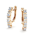 Серьги с английским замком из красного золота с бриллиантами