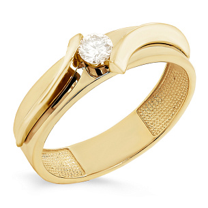 Кольцо из желтого золота с бриллиантом