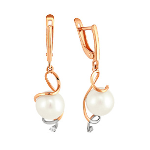 Серьги с английским замком из красного золота