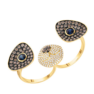 Кольцо из желтого золота с сапфиром