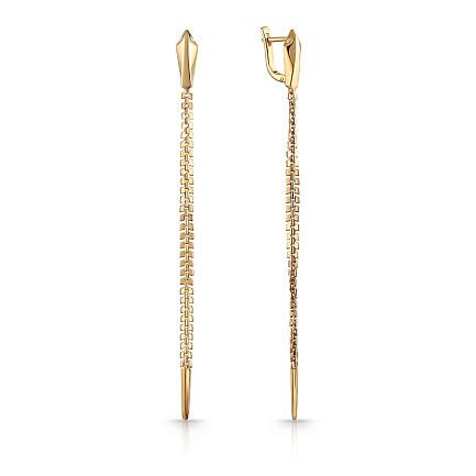 Серьги с английским замком из серебра с позолотой