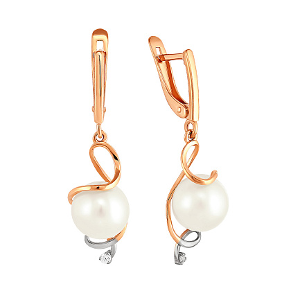 Серьги с английским замком из красного золота