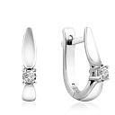 Серьги с английским замком из белого золота с бриллиантами