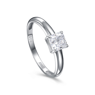 Кольцо из серебра с фианитом