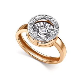 Кольцо из красного золота с бриллиантом