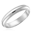 Кольцо обручальное из белого золота