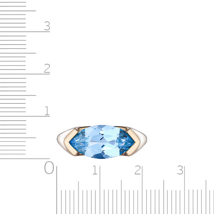 Кольцо из желтого золота с топазом