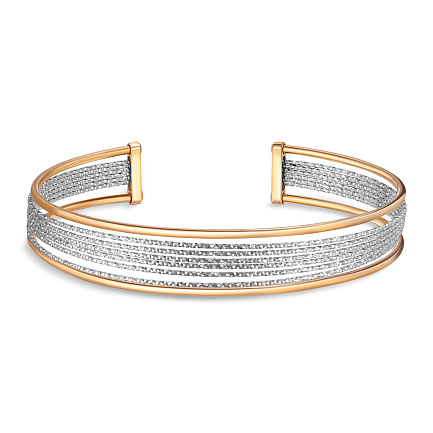 Браслет декоративный из серебра с позолотой