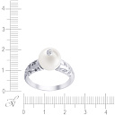 Кольцо из серебра с жемчугом, фианитом