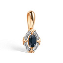 Подвеска из красного золота с бриллиантами, сапфиром