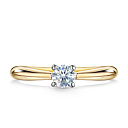 Кольцо помолвочное из желтого золота с бриллиантом