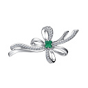 Брошь из серебра с агатом, фианитами