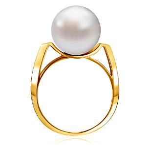Кольцо из желтого золота с жемчугом