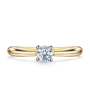 Кольцо помолвочное из желтого золота с бриллиантом