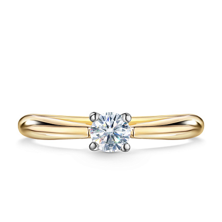 Кольцо помолвочное из желтого золота с бриллиантом