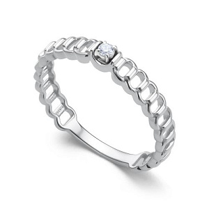 Кольцо из белого золота с бриллиантом