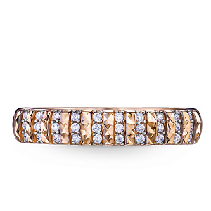 Кольцо из красного золота с фианитом