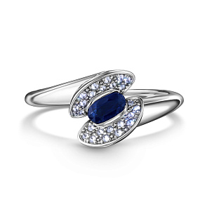 Кольцо из белого золота с бриллиантом