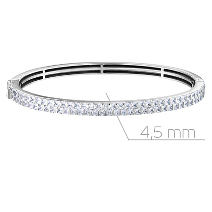 Браслет декоративный из серебра с фианитом