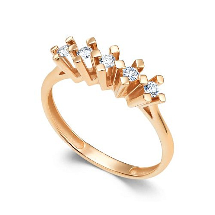 Кольцо из красного золота с бриллиантами