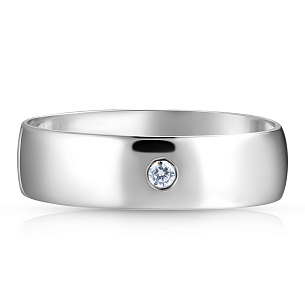 Серебряное кольцо обручальное с фианитом