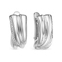 Серьги с английским замком из белого золота с бриллиантами