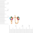 Серьги детские из красного золота с фианитами