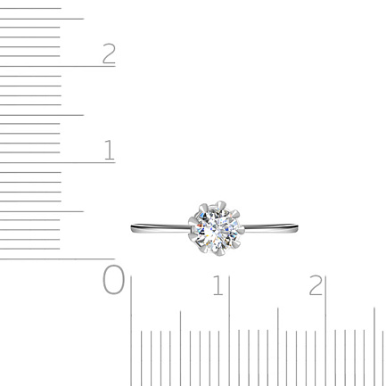 Кольцо помолвочное из белого золота с бриллиантом