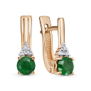 Серьги с английским замком из красного золота с бриллиантами