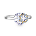 Кольцо из серебра с позолотой, фианитом