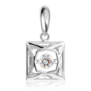 Подвеска из белого золота с фианитом