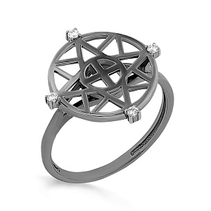 Кольцо из серебра с фианитами