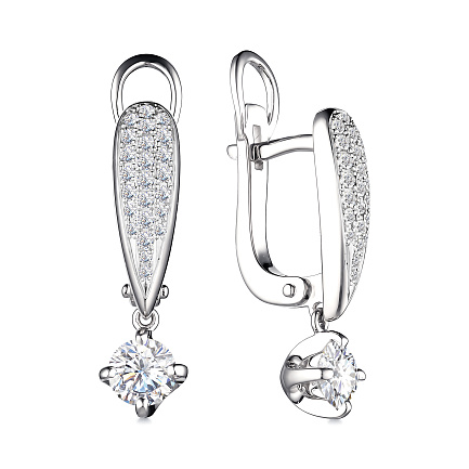 Серьги из белого золота с бриллиантами