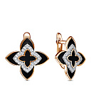 Серьги с английским замком из серебра с позолотой