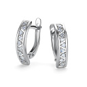 Серьги с английским замком из белого золота