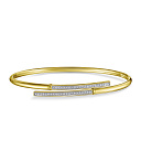 Браслет жесткий из желтого золота с бриллиантами