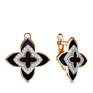 Серьги с английским замком из серебра с позолотой