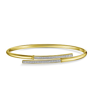 Браслет жесткий из желтого золота с бриллиантом