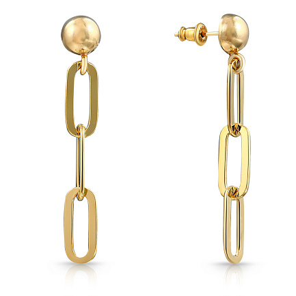 Пусеты из серебра с позолотой