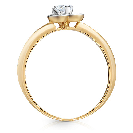 Кольцо помолвочное из желтого золота с бриллиантом