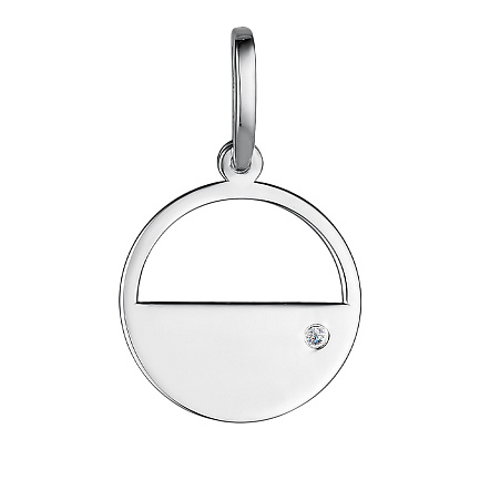 Подвеска из белого золота с бриллиантом