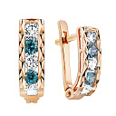 Серьги детские из красного золота с фианитом